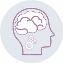 Image of brain and cogs, icon for NLP communication model.